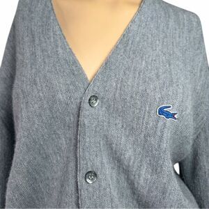 Vintage Izod Lacoste Gray Cardigan Sweater Size M